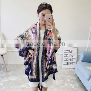 2017 New Spring China Girl Scarf National Wind Geometric Figure Cotton Material for Trip Women Tippet thumbnail-6