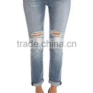 Ripped Denim Jeans ,ripped Jeans Denim,red Blue Denim Brand Jeans thumbnail-4