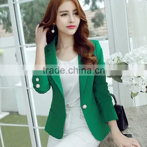 2016 Women Blazer Korean Version Cultivating Wild (green Yellow Black) Long-sleeved Small Suit Women Blazers And Jackets thumbnail-6