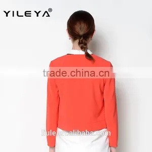 O Neck Single Breast Designed Red Fashion Casual Women European Italy Style Jackets on Sale thumbnail-2