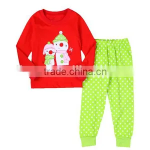 Christmas Red Snowman Printed Pajamas Kids Clothing for Boys and Girls thumbnail-1
