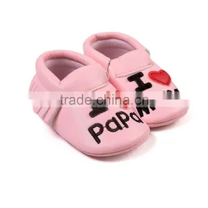Cute Baby Moccasins, I Love Papa & Mama Moccasins, Lovely Baby Moccasins thumbnail-1