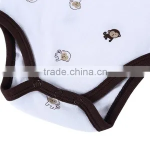 Factory Price Summer 100% Cotton Newborn Short Sleeve Bodysuit Soft Playsuit Baby Boy Romper Animal Pattern thumbnail-6