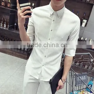 Sleeve in the Small Square Collar Stripe Shirts thumbnail-4