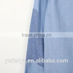 2014 Hot Sale Fashion Leisure Hit Collar Denim Long Sleeve Cheap Fancy Blouse for Women thumbnail-4
