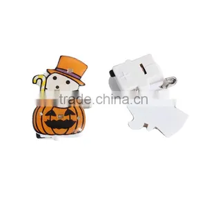 Plastic Halloween Pin Brooches Pumpkin Person Orange-red Brooch Pins For Women thumbnail-3