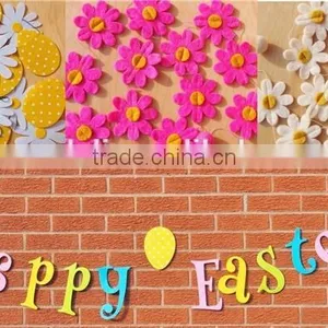 Happy Easterdecoration Felt Bunting Garland Banner Eggs Handmade Felt Ornaments thumbnail-1