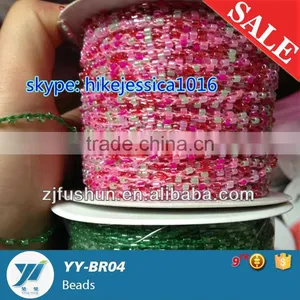 Wholesale Beaded Garment Loose Beads/ Cording Bead / Cheap China Glass Beads Roll Cording Thread thumbnail-1