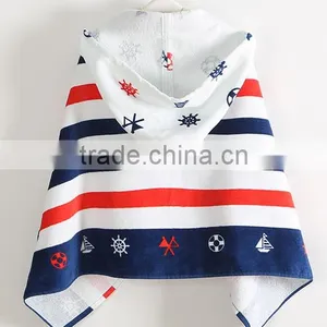 Cartoon Printed Towel For Kids In Cotton Velour Material Custom Print Animal Hooded Poncho Towel thumbnail-4