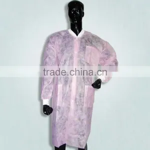 Cheap Cleanroom Items Disposable Qualified Non-woven Lab Coat thumbnail-1