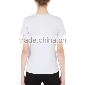 Custom Women Casual Short Sleeve Printed Cotton T Shirts,Oem Clothes Grey O Neck Printed T-Shirts For Women thumbnail-2