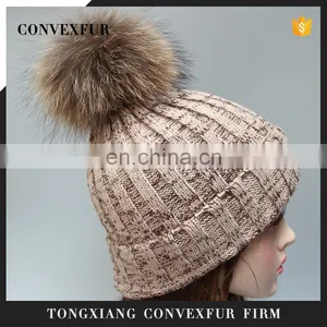 Fashion Pattern Pompon Hat With Lurex Acrylic Knitting Hat With Pompon thumbnail-1