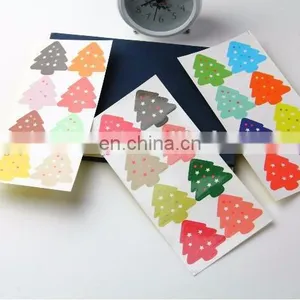 Cute Colorful Christmas Tree Box Bag Label Baking Bag Sealing Sticker Baby Shower Gift Decoration Craft Packing thumbnail-5