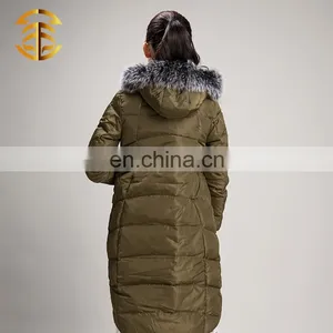 Wholesale OEM Service Long Style Hood Women Down Jacket thumbnail-6