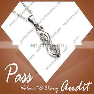 Cheap Wholesale Stainless Steel Infinity Women's Crystal Pendants Charms Necklaces Wedding Jewelry Gifts thumbnail-1
