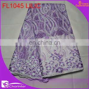 African Fabric Wholesale African Lace Fabrics FL1045 Black thumbnail-4