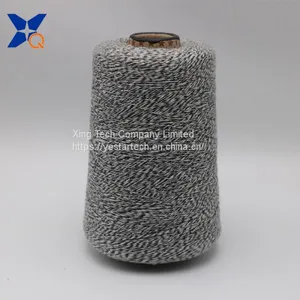 Ne16/1 Metal Fiber 5%-polyester Fiber 95% Twist With Ne32/2 Black Rayon/viscose Fiber Yarn-XT11166 thumbnail-1