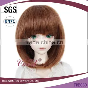 Cute Brown Short Straight Bob Doll Wigs for 1/4 BJD Dolls thumbnail-1