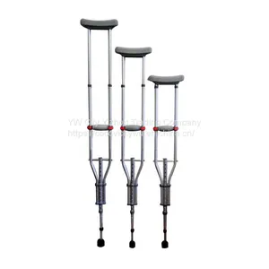 Aluminum Adjustable Axillary Crutch Medical Disabled Under Arm Crutch Walking Aid Cane Muletas thumbnail-1