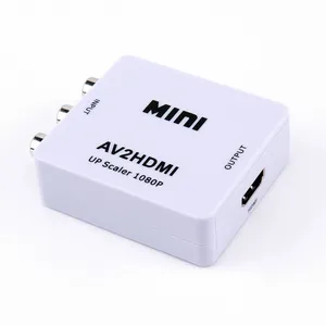 Mini Rca to HDMl Converter AV2HDMI Converter 1080P Av To Hdtv Video Adapter With Power Supply Cable thumbnail-1