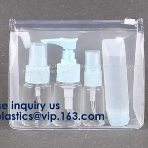 Pvc Makeup Cosmetic Bag Resealable PVC Slider Zip Poly CPE Material, Makeup Mini Clear PVC Cosmetic Bag thumbnail-5