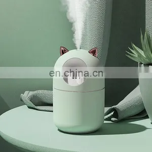 2021 Cute Cat New Design Cool Mist Humidifier 300ml Water With Led Lights thumbnail-1
