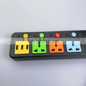 New Black Shape Universal Socket With USB Socket Extension Socket 2022 thumbnail-5