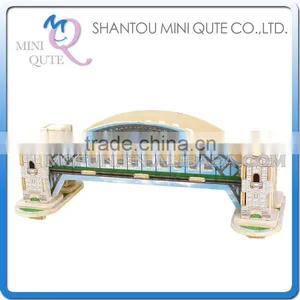 Mini Qute 3D Wooden Puzzle Sydney Harbour Bridge World Architecture Famous Building Adult Model Educational Toys Gift NO.MJ202 thumbnail-1
