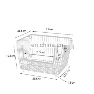 Rectangular Black Laundry Large Mesh Foldable Egg Carbon Steel Birdcage Wholesale Stackable Handmade Fruit Metal Wire Basket thumbnail-3