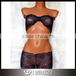 Lace Top Bandeau Sexy Lingerie Set thumbnail-1