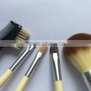 5pcs Synthetic Hair Wood Handle Travelling Makeup Brush Set thumbnail-3