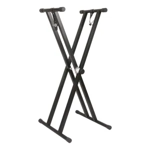 KS-2XL Upgrade New Type Aluminum Alloy Connector Double Tube X-shaped Electronic Organ Stand High Quality Keyboard Stand thumbnail-1