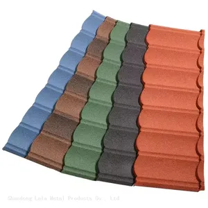Dark Red Stone Coated Metal Roof Tile Milano Tile for Roof Stone Coating Tiles thumbnail-1