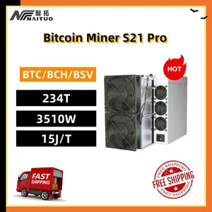 New Antminer Bitcoin Miner S21pro 234T 3510W BTC BCH BSV SHA256 Air-cooling Miner Crypto Mining Machine thumbnail-1