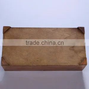 Unique Painted Storage Wooden Box Wooden Crate With Glass Set of 2 thumbnail-3