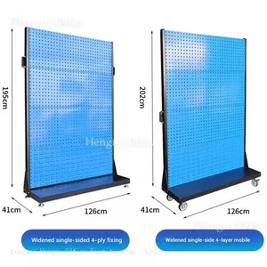 Freestanding Pegboard Tool Rack | Space Saving Home Garage Organizer System For DIY Basement Workshop thumbnail-5