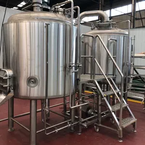 1000L 2Vessles Brewhouse+Hot Water Tank Craft Beer Equipment With Fermentation thumbnail-5