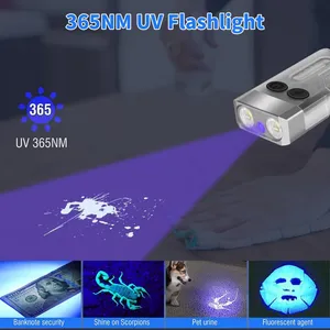Wholesale 1000LM Magnetic Mini Keychain Flashlight Rechargeable EDC Torch 12 Light Modes Multi-Color IPX4 Waterproof Type-C for Outdoor Emergency thumbnail-4