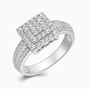 Shining Star Jewelry Custom Fashion Layer 925 Silver Zircon Square Ring Women thumbnail-4