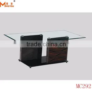 Modern Glass Top l Shaped Coffee Table thumbnail-1