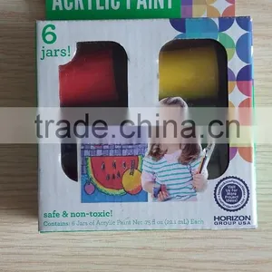 6 Jars of Permanent Acrylic Paint, 22.1ml/pot thumbnail-1