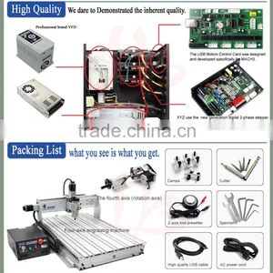 NEW !!! USB Port 1500W Cnc Router Milling Machine 6080Z-USB With 4 Axis for PCB, Acrylic, Wood, Metal, Aluminum thumbnail-3