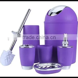 Wholesale Hot Selling 6 Pieces/Set High Quality Plastic Bathroom Set Bathroom Accessory thumbnail-4