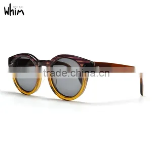 WHIM Vintage Round Frame Women Polarized Acetate Sunglasses thumbnail-2