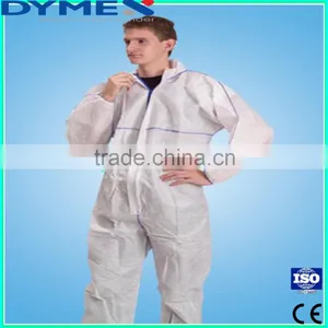 Disposable White Polypropylene PP Nonwoven Coverall thumbnail-1