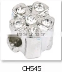 Silver Loose Beads With White Crystal Jewelry Accessories Beads thumbnail-1