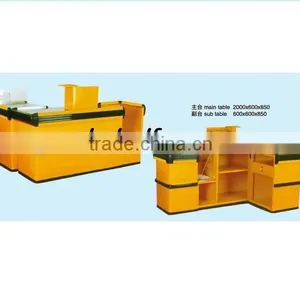 Professional Customzied Supermarket Cash Counter With Conveyor Belt thumbnail-5