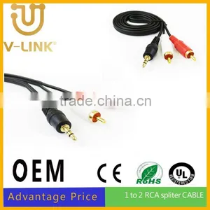 RCA Cable l Shape Rca Audio Video Cable Audio Cable For DVD VCR CD Black thumbnail-1