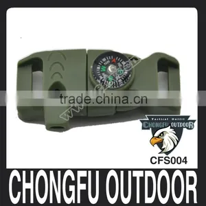 2016 New Product Survival Emergence Flintstone Whistle Buckle With Compass for DIY Paracord Bracelet Quality Choice thumbnail-1
