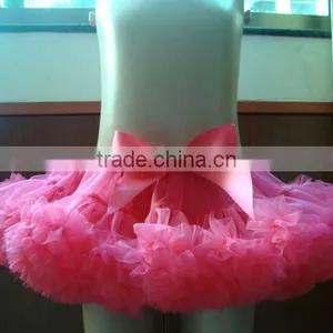 Wholesale Watermelon Beautiful Tutu Tulle ,chiffon Dance Pettiskirt for Girls thumbnail-1